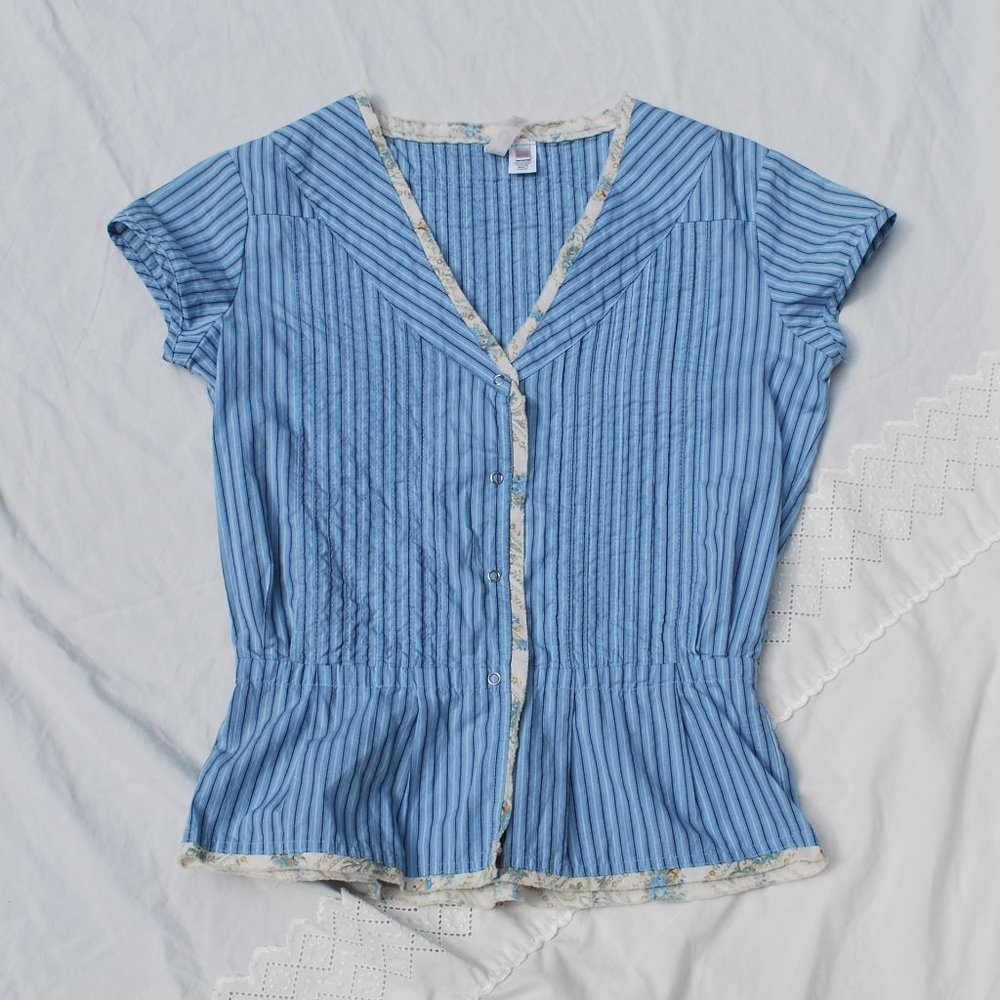 NWOT Lux Brand Prairie Style Cotton Peplum Shirt